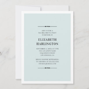 Blauer, eleganter Junggeselinnen-Abschied. Einfach Einladung