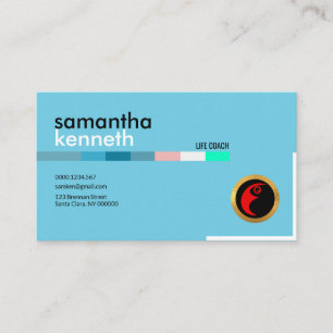 Blauer Eleganz-Trainer-Leben-Trainer Visitenkarte