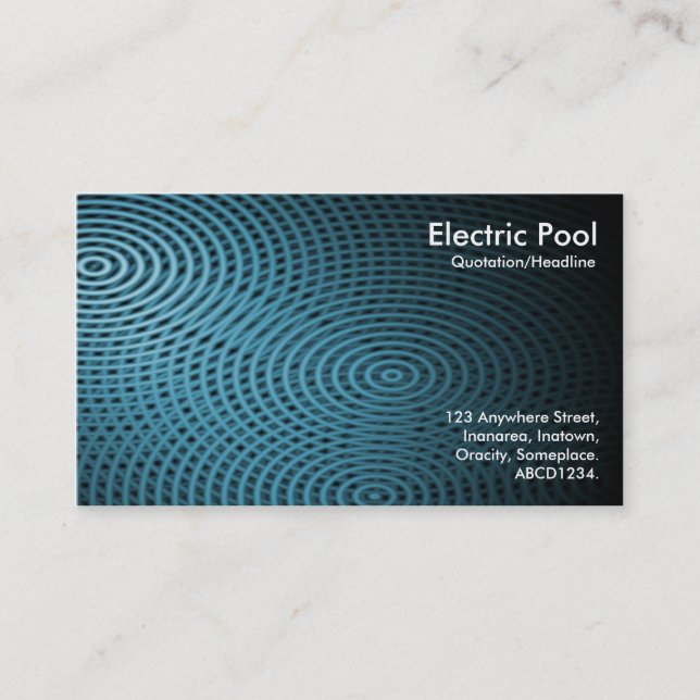 Blauer elektrischer Pool 09 Visitenkarte (Vorderseite)