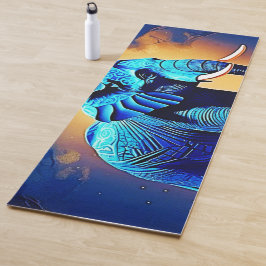 Blauer Elephant Glow Design Yogamatte