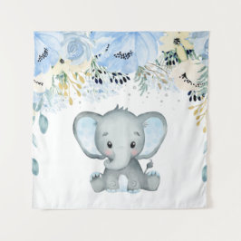 Blauer Elephant Kinderzimmer Baby Boy Tapestry Wandteppich