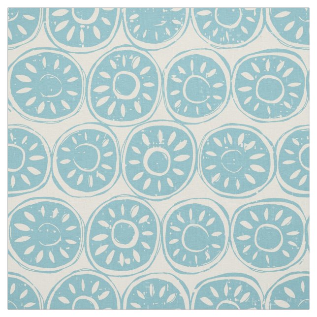 Blauer Elfenbein Stoff (Muster)