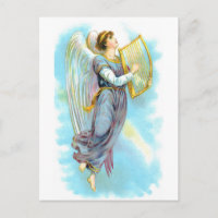 Blauer Engel und Harfe