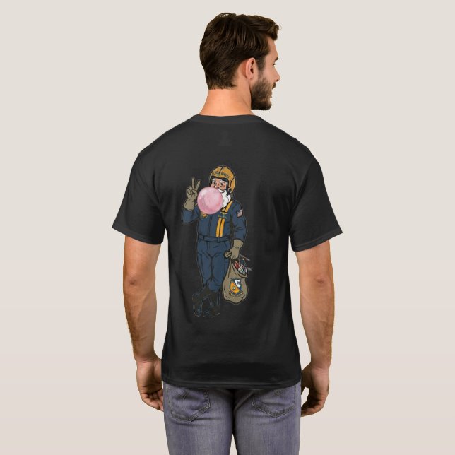 Blauer Engel Weihnachtsmann  T-Shirt (Schwarz voll)