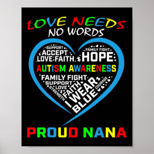 Blauer Enkel Enkelin Autismus-Bewusstsein Nana Poster