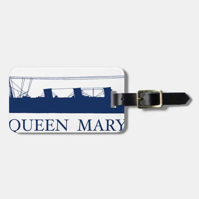 Blauer Entwurf 1936 Queen Marys 2 Gepäckanhänger (Vorderseite horizontal)