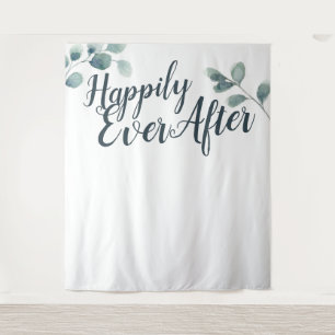 Blauer Eukalyptus glücklich für jede Hochzeit Hint Wandteppich