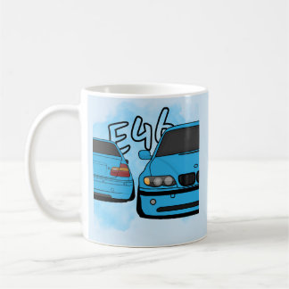 Blauer europäischer Sportlimousinen-Cartoon-Auto-E Kaffeetasse
