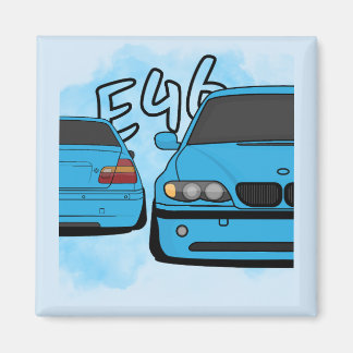 Blauer europäischer Sportlimousinen-Cartoon-Auto-E Magnet