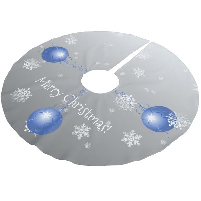 Blauer Extravaganter Weihnachtsschmuck Polyester Weihnachtsbaumdecke (Schrägansicht)