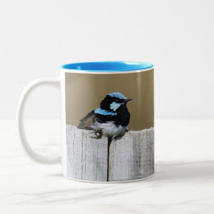 Blauer Fairy-Wren-Tasse Zweifarbige Tasse