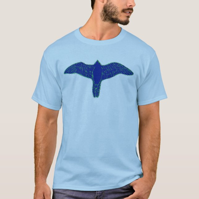 Blauer Falke auf dem T - Shirt der Männer (Vorderseite)