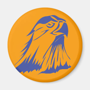 Blauer Falke-Knopf Magnet