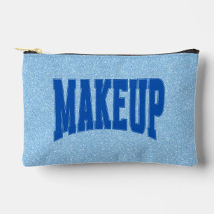Blauer falscher Glitter + Navy MAKEUP Zubehörtasche