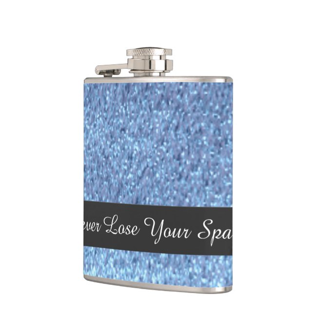 Blauer falscher Glitter - Verlieren Sie niemals Ih Flachmann (Links)