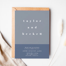 Blauer Farbblock Einladung zur Hochzeit