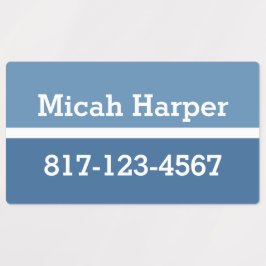 Blauer Farbblock-Klebeetikett-Rechteck Etiketten