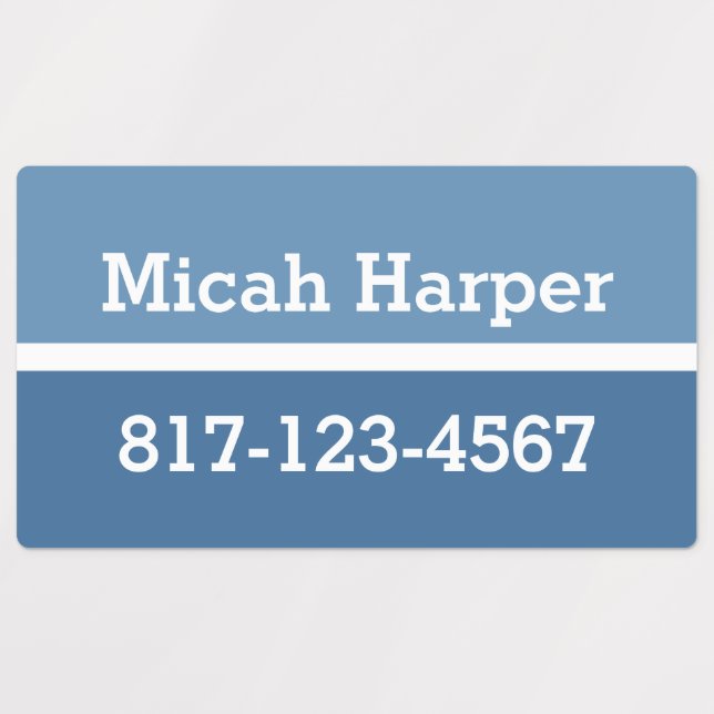 Blauer Farbblock-Klebeetikett-Rechteck Etiketten (Design 1)
