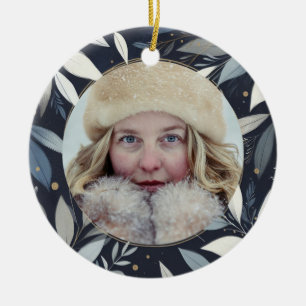 Blauer Farbe Kranz Weihnachten Keramik Ornament