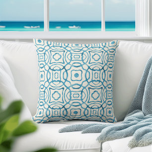 Blauer Farbquatrefolienblock Print Kissen