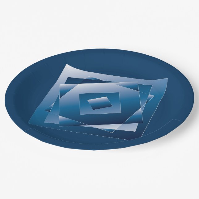 blauer Farbverlauf 1 Pappteller (Schrägansicht)