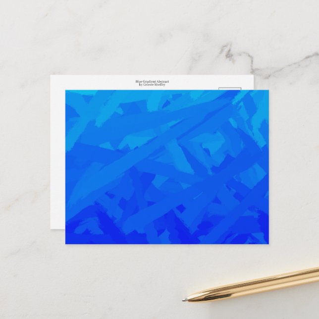 Blauer Farbverlauf abstrakt  Postkarte (Vorderseite/Rückseite Beispiel)