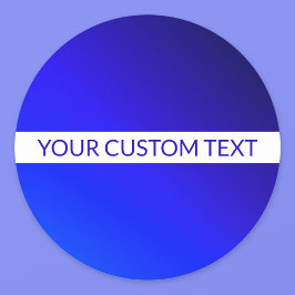 Blauer Farbverlauf und bearbeitbarer Text auf weiß Runder Aufkleber