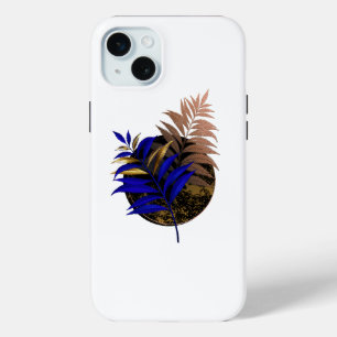 Blauer Farn im schwarzen Kreis Case-Mate iPhone Hülle