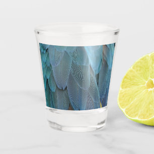 Blauer Feder Schnapsglas