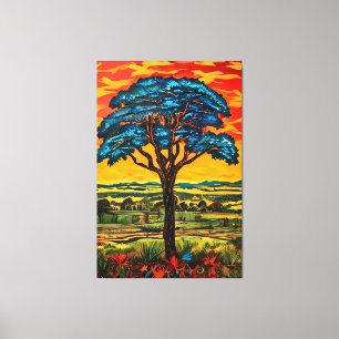 Blauer Feuerbaum Leinwanddruck