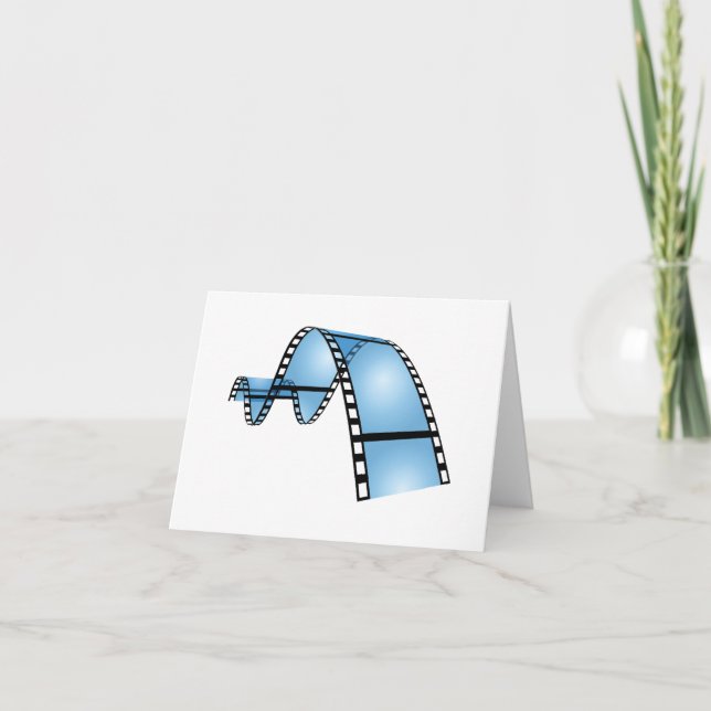 Blauer Filmstreifen Dankeskarte (Vorderseite)