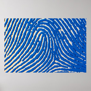 Blauer Fingerabdruck vergrößert Poster