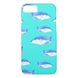 Blauer Fisch auf Türkis Case-Mate iPhone Hülle