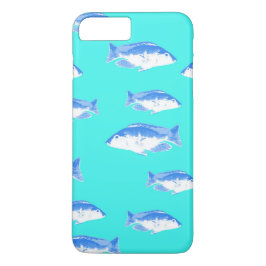 Blauer Fisch auf Türkis Case-Mate iPhone Hülle