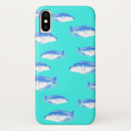 Blauer Fisch auf Türkis Case-Mate iPhone Hülle