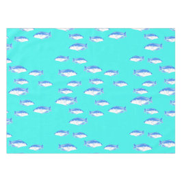 Blauer Fisch auf Türkis Tischdecke