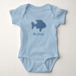 Blauer Fisch Baby Strampler