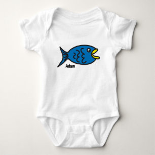 Blauer Fisch Baby Strampler