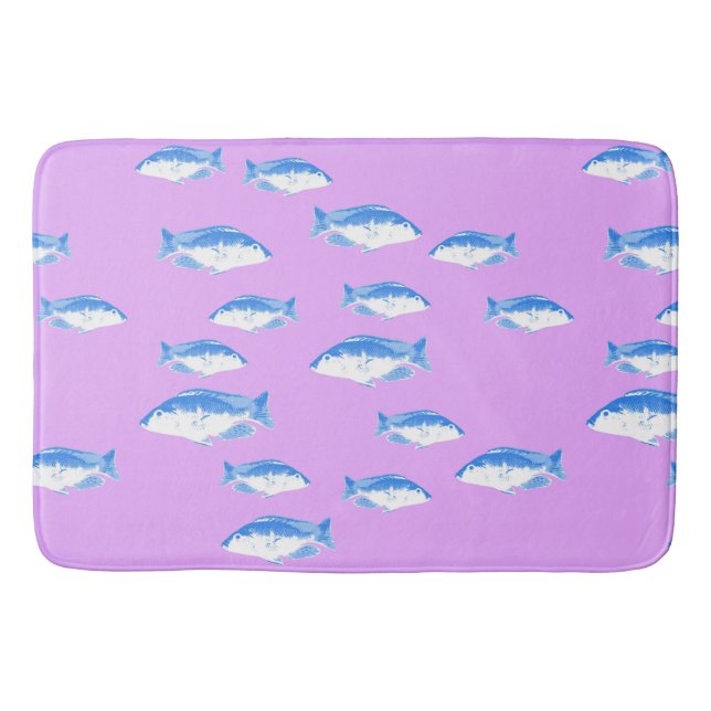 Blauer Fisch Badematte (Vorderseite)