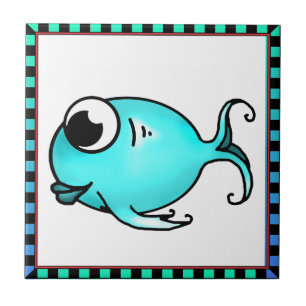 Blauer Fisch Fliese