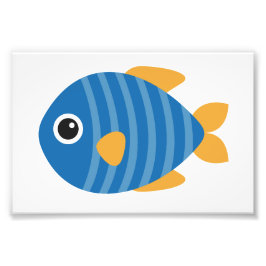 Blauer Fisch Fotodruck