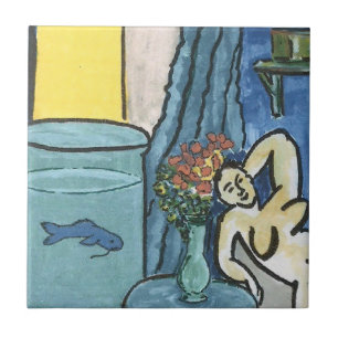 Blauer Fisch in Bowl Fliese