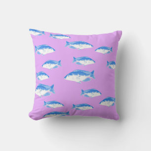 Blauer Fisch Kissen