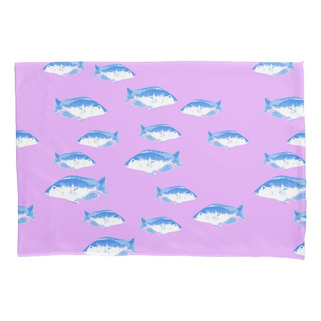 Blauer Fisch Kissenbezug (Vorderseite)