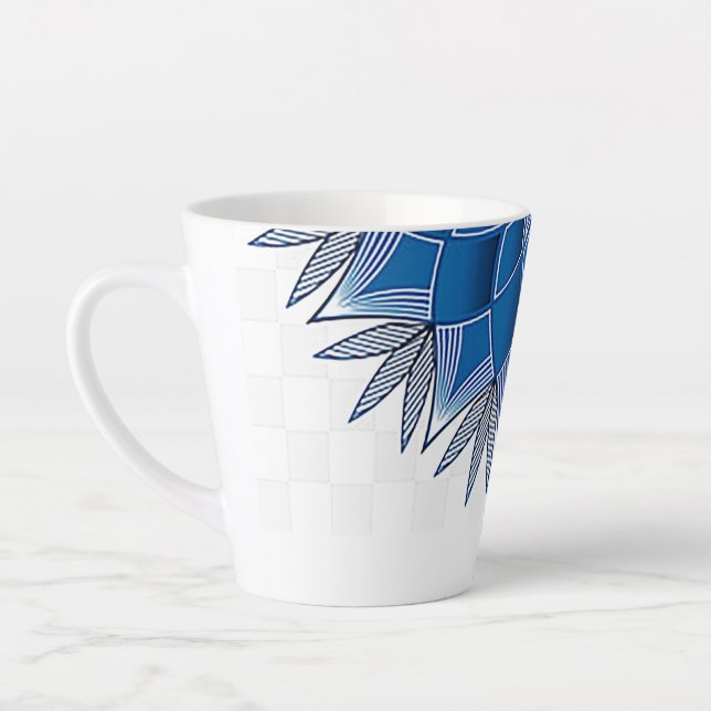 "Blauer Fisch" Kleine Tasse für Latte-Kaffee (Links)