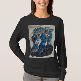 Blauer Fisch Langarm T-Shirt