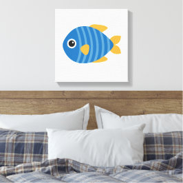 Blauer Fisch Leinwanddruck
