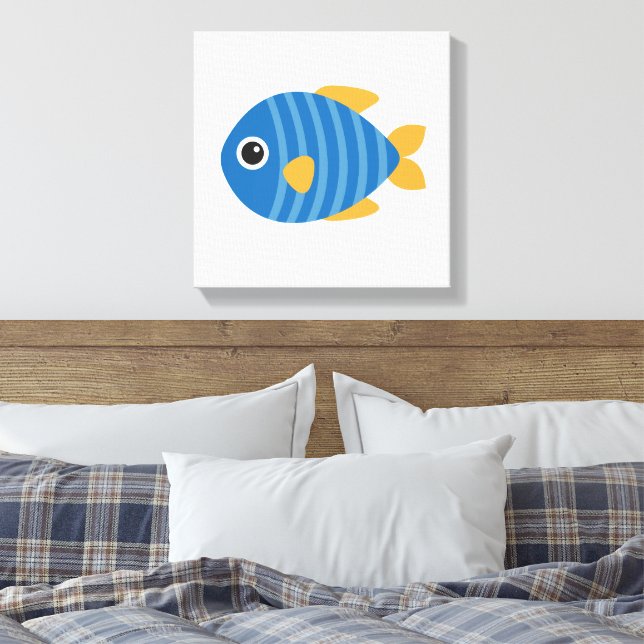 Blauer Fisch Leinwanddruck (Insitu (Schlafzimmer))