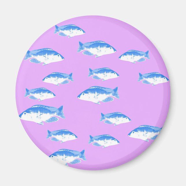 Blauer Fisch Magnet (Vorne)