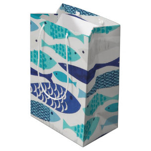 Blauer Fisch Mittlere Geschenktüte